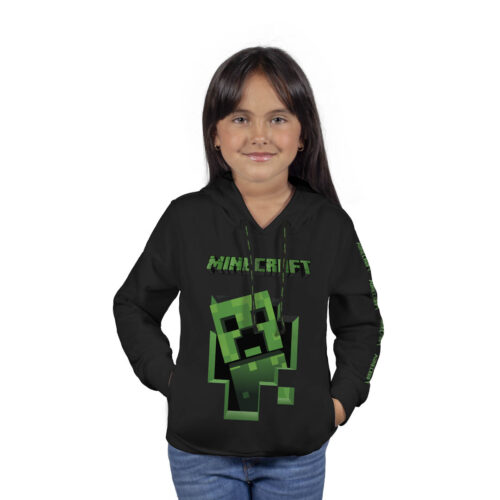 Buzo, Hoodie Con Capota, Minecraft Creeper - Niña