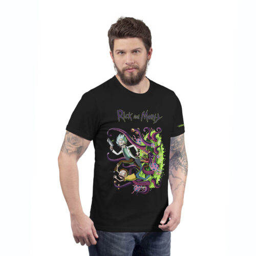 Camiseta Rick y Morty, Pulpo Portales - Hombre