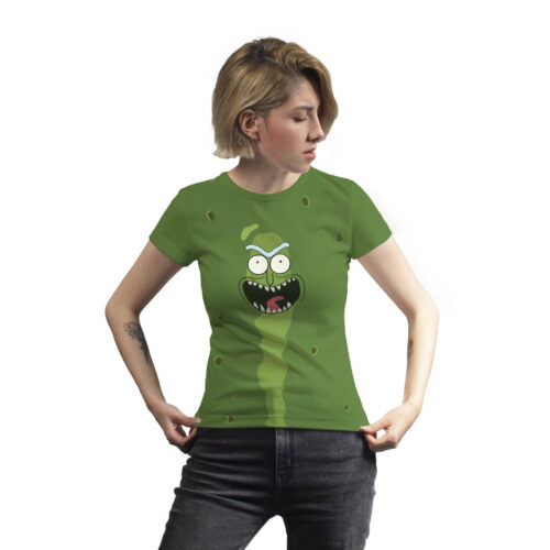 Camiseta Pickle Rick Verde - Mujer