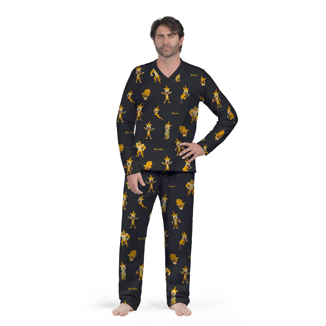 Pijama Squanchy de Rick Morty – Negro – Hombre –