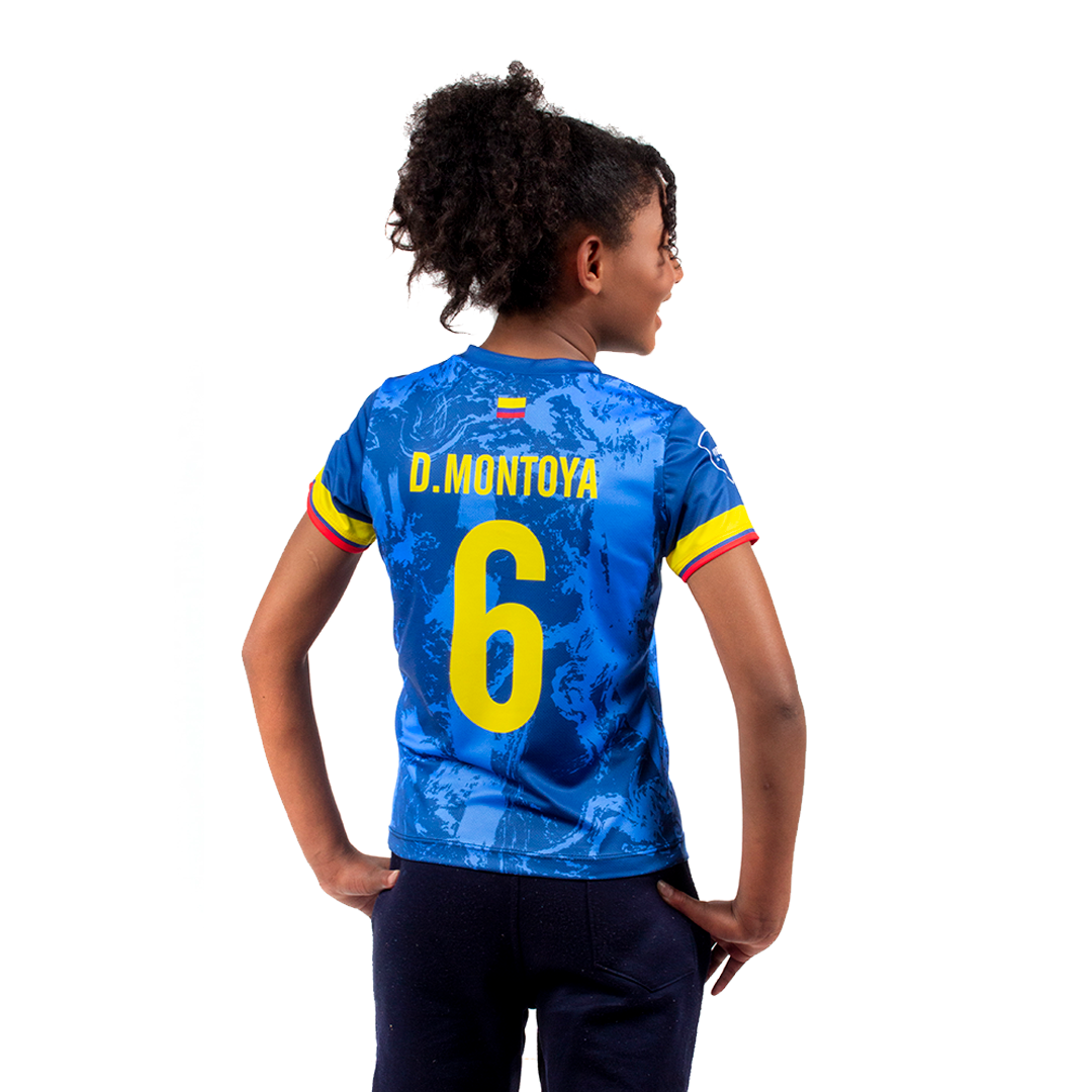 Camiseta Selección Colombia Azul – Niña – Atipic